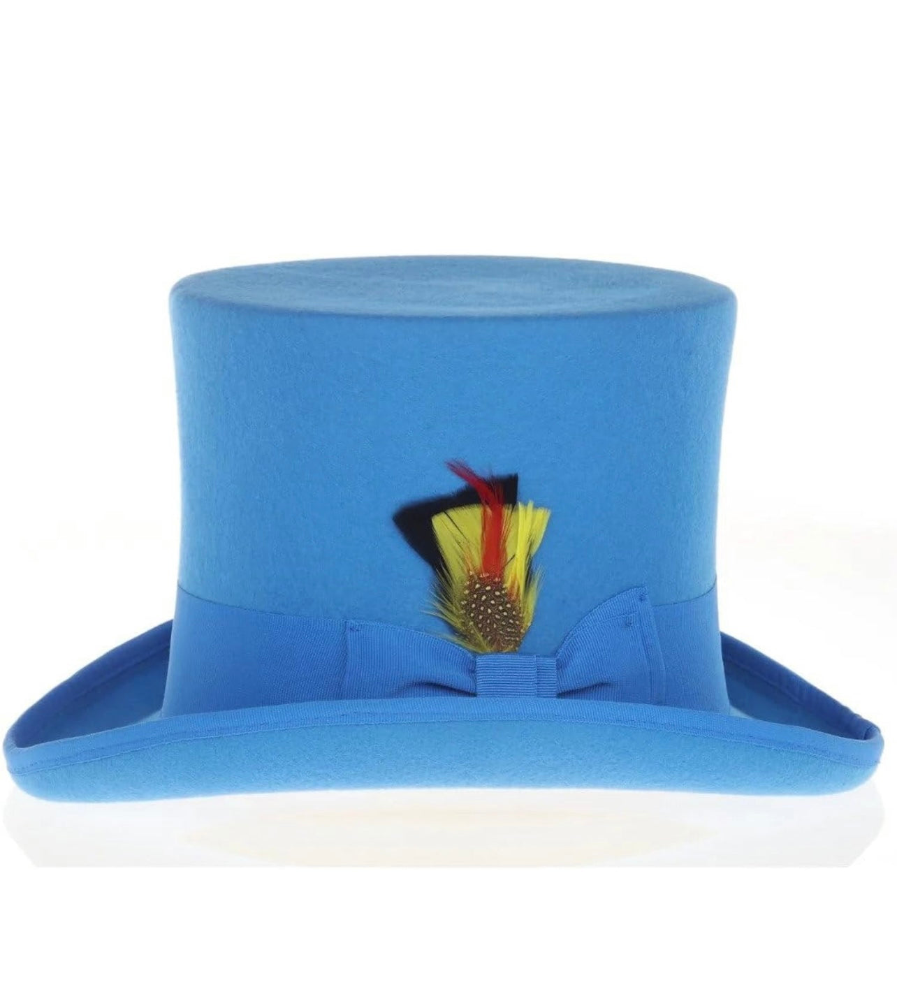 Wool Felt Top Hat /18 Colors/with Grosgrain Ribbon and Removable Feather- Unisex, Men, Women