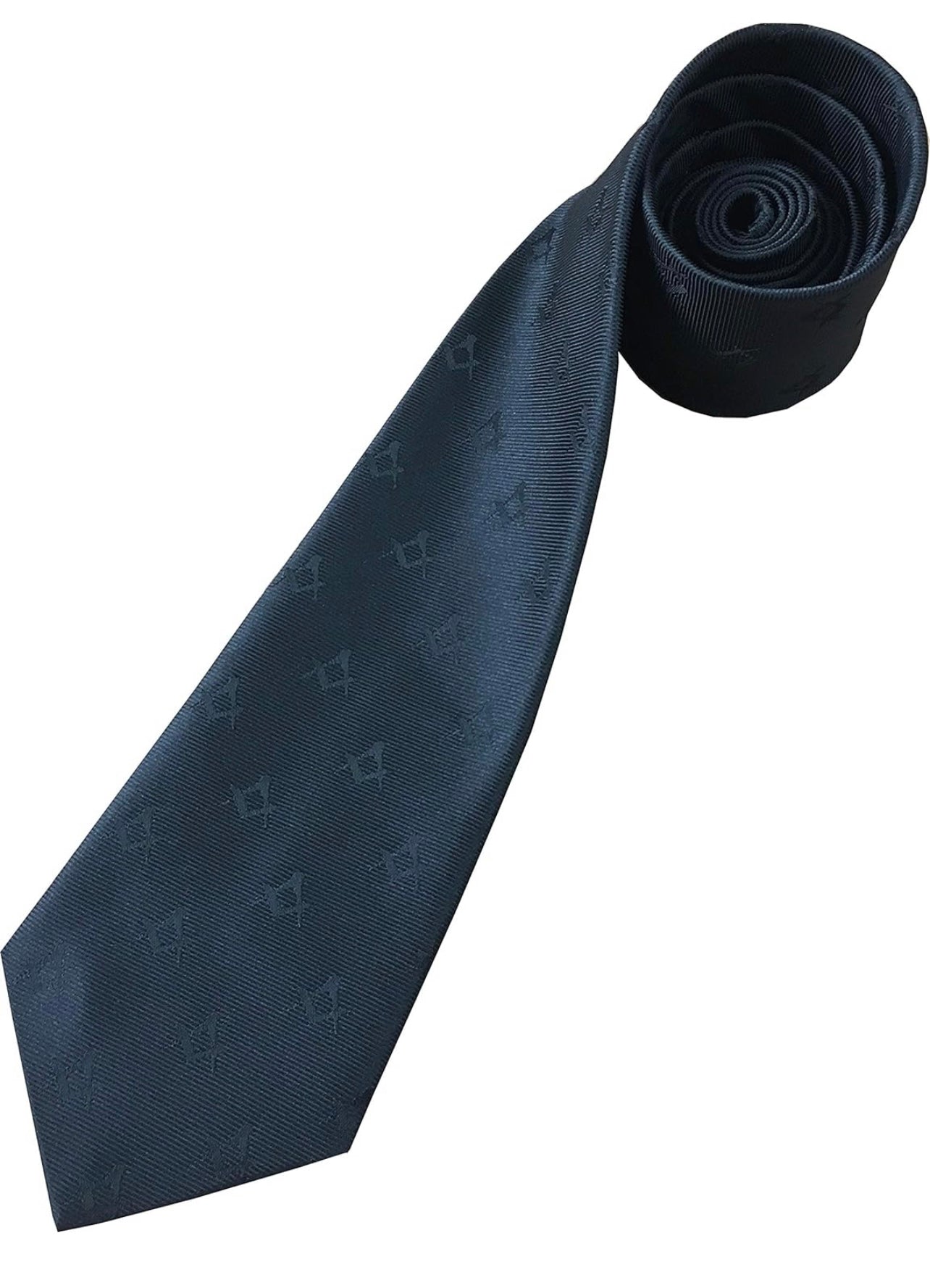 Mens Freemasons Masonic Black Woven Neck Tie