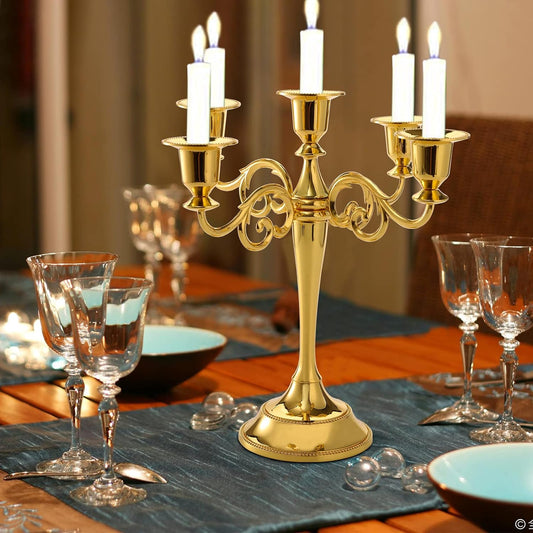 5 Arm Candlestick Holder Gold