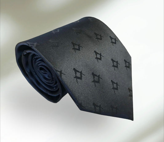 Mens Freemasons Masonic Black Woven Neck Tie