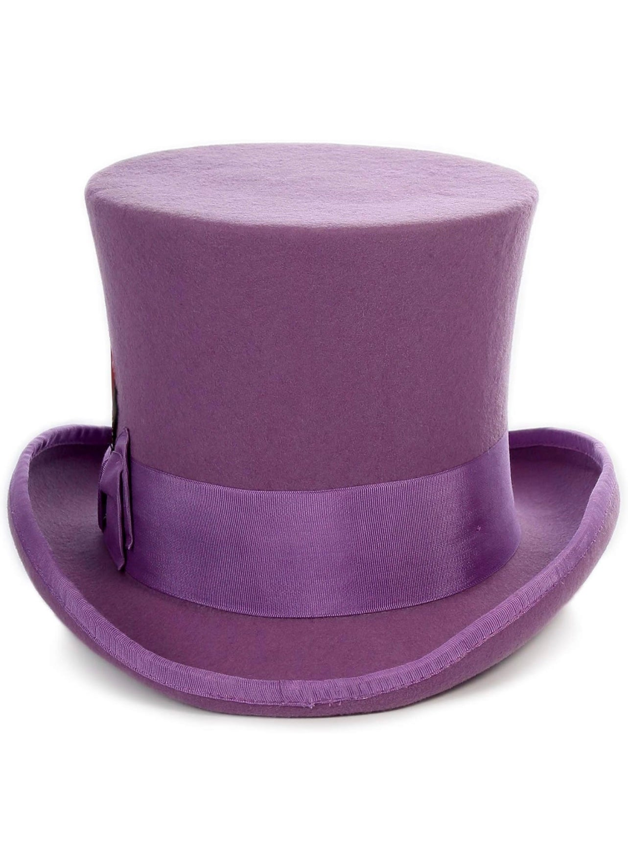 Wool Felt Top Hat /18 Colors/with Grosgrain Ribbon and Removable Feather- Unisex, Men, Women