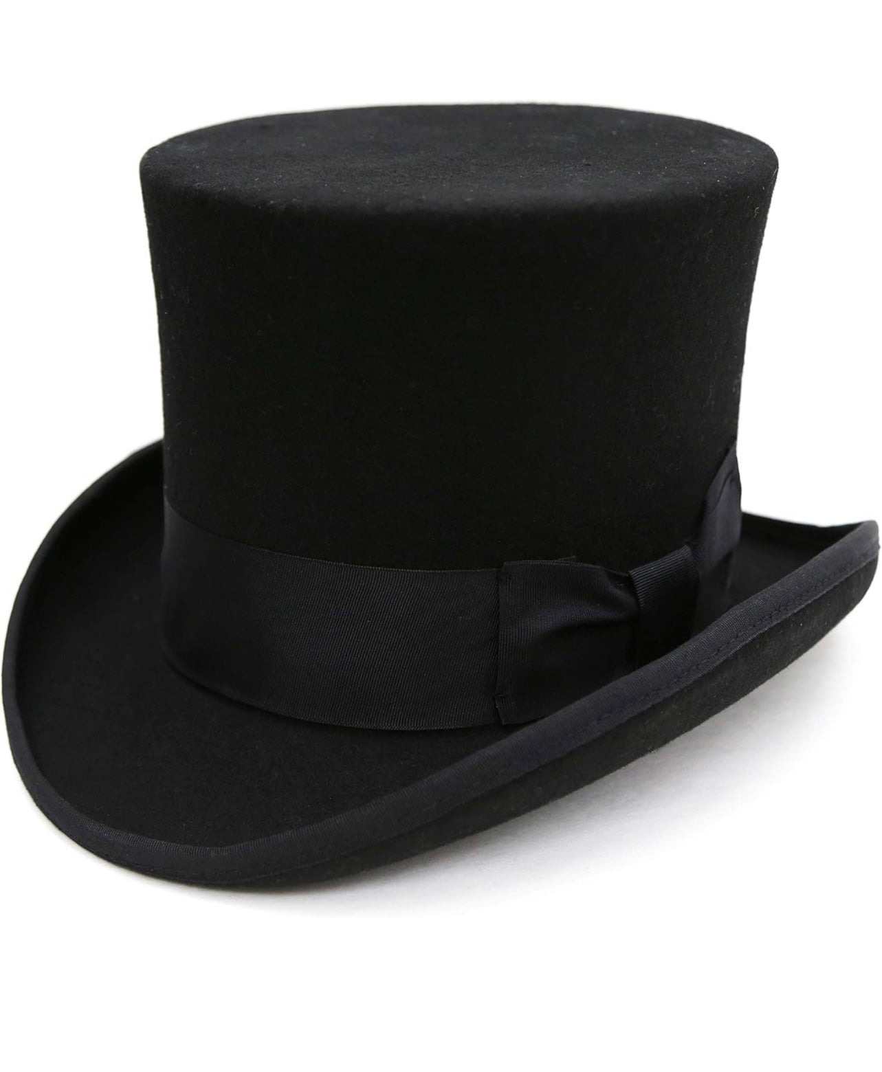 Wool Felt Top Hat /18 Colors/with Grosgrain Ribbon and Removable Feather- Unisex, Men, Women