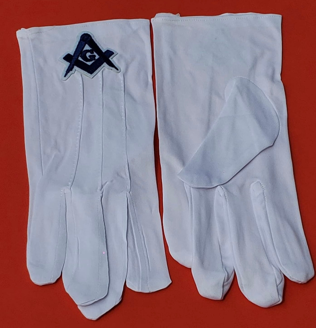 Freemason Mason Masonic White Gloves Blue Lodge Embroidered G Logo Square & Compass