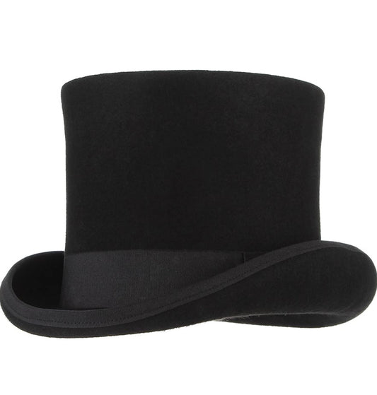 100 % Wool Mad Hatter Hat Satin Lined Top